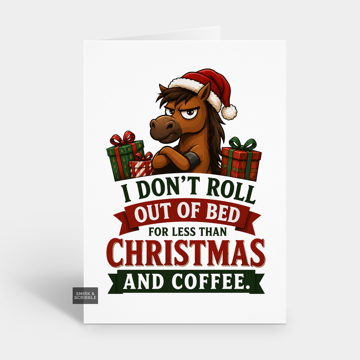 Funny Christmas Card - Coffee Horse