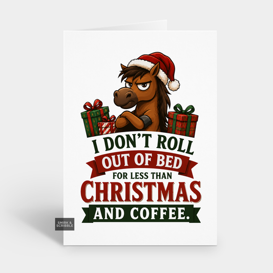 Funny Christmas Card - Coffee Horse
