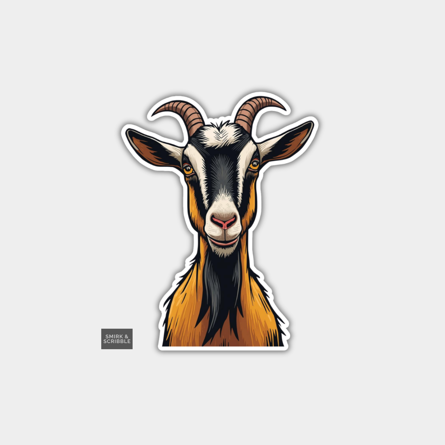 Funny Character Vinyl Sticker - Goat
