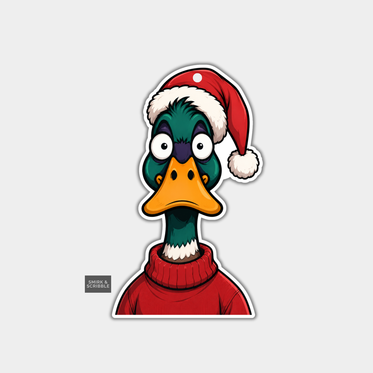 Funny Christmas Gift Tags - Cute Green Duck
