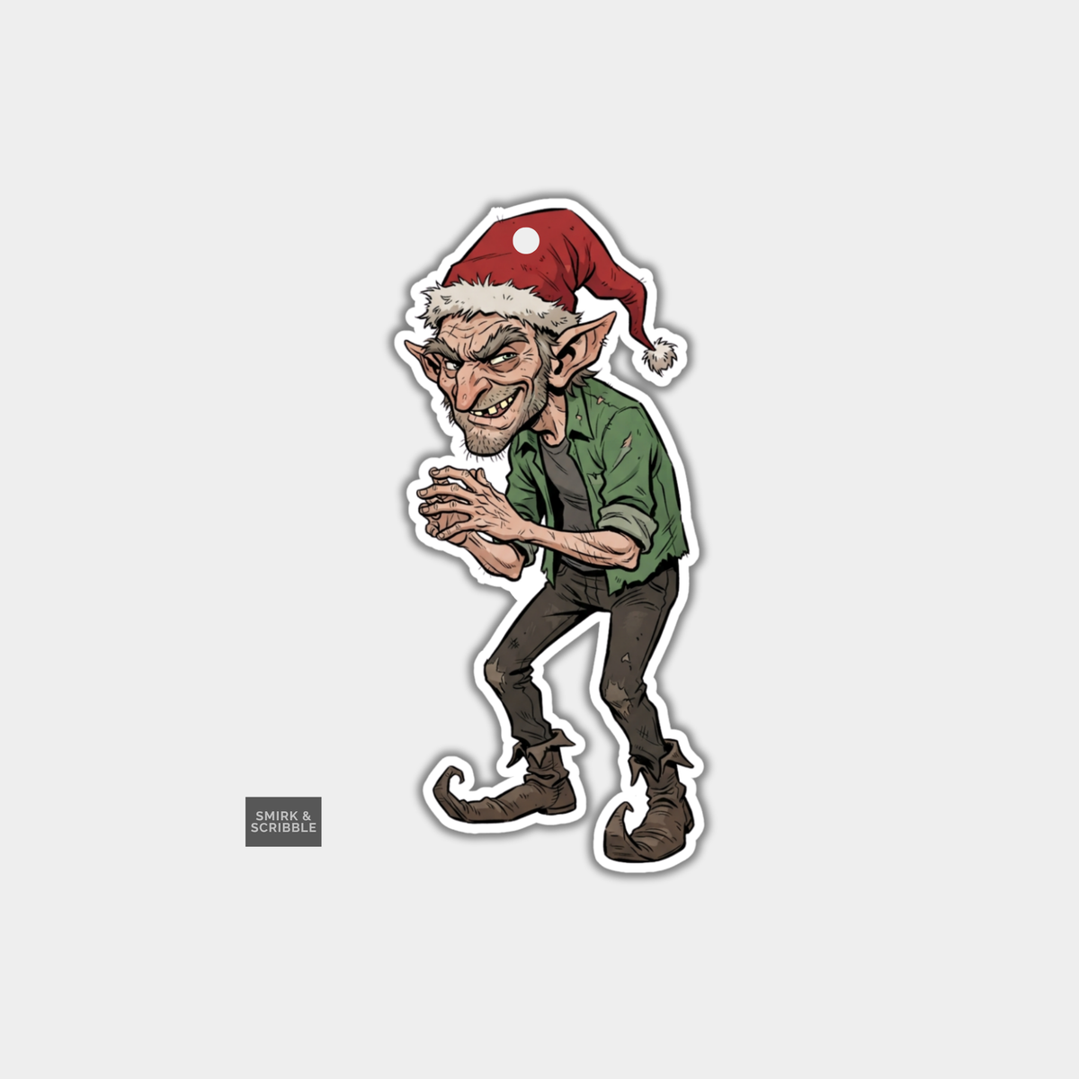 Funny Christmas Gift Tags - Creepy Weird Elf