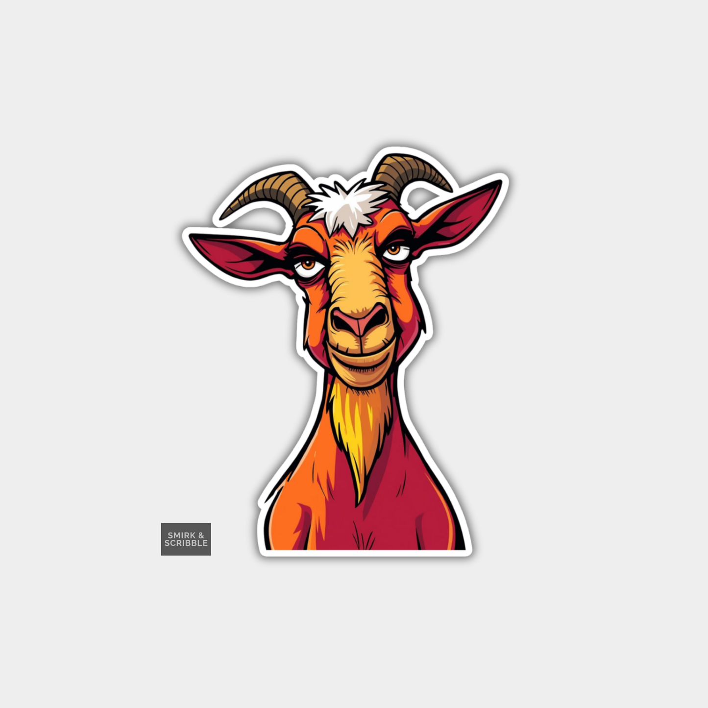 Funny Character Vinyl Sticker - Unimpressed Goat