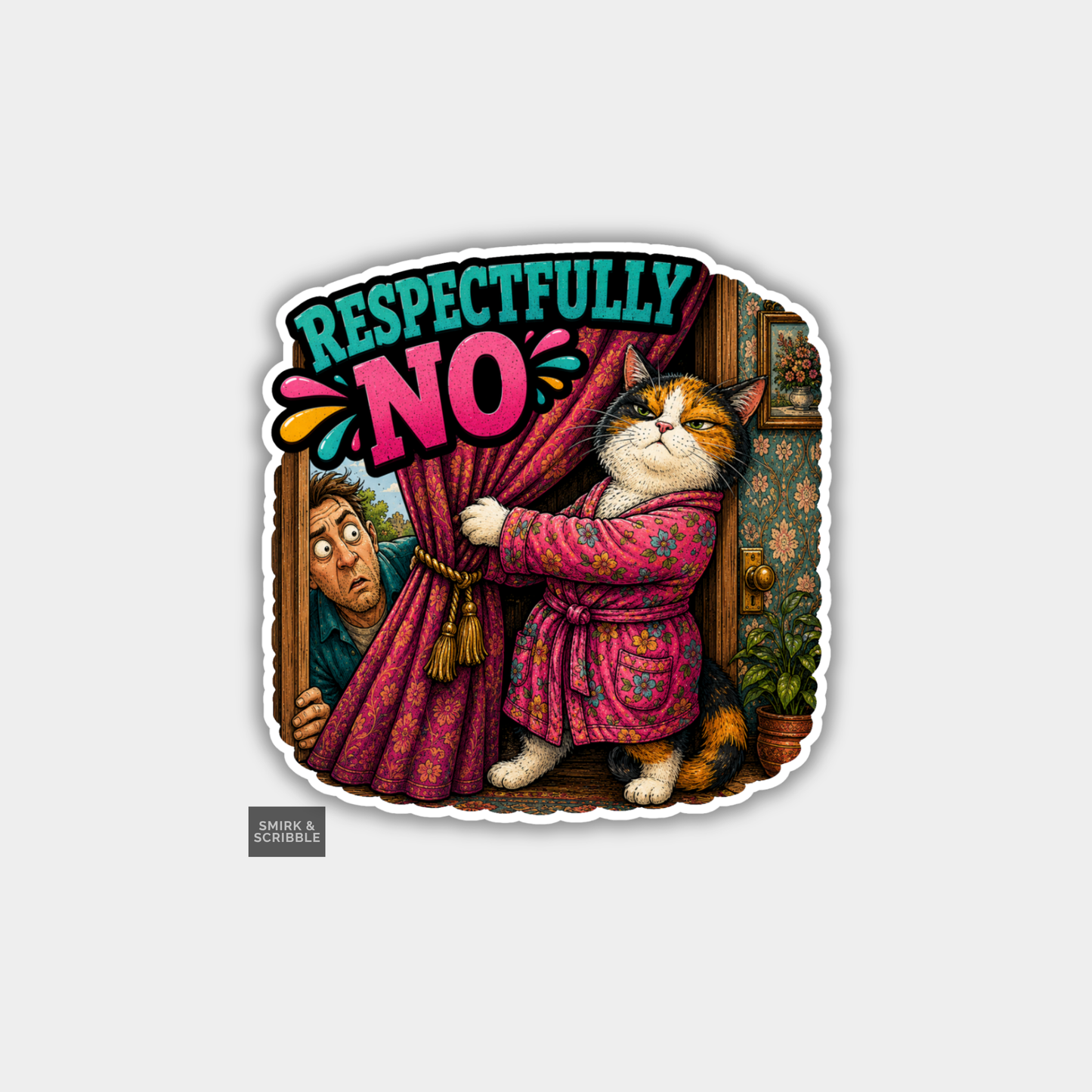 Funny Vinyl Die Cut Sticker - Introvert Cat