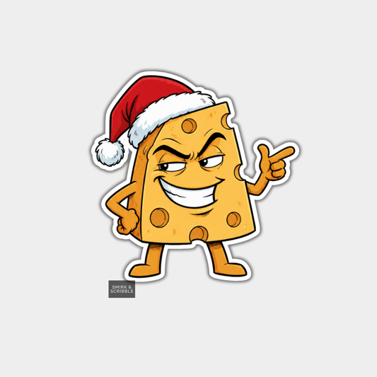 Funny Christmas Sticker - Cute Cheeky Cheese