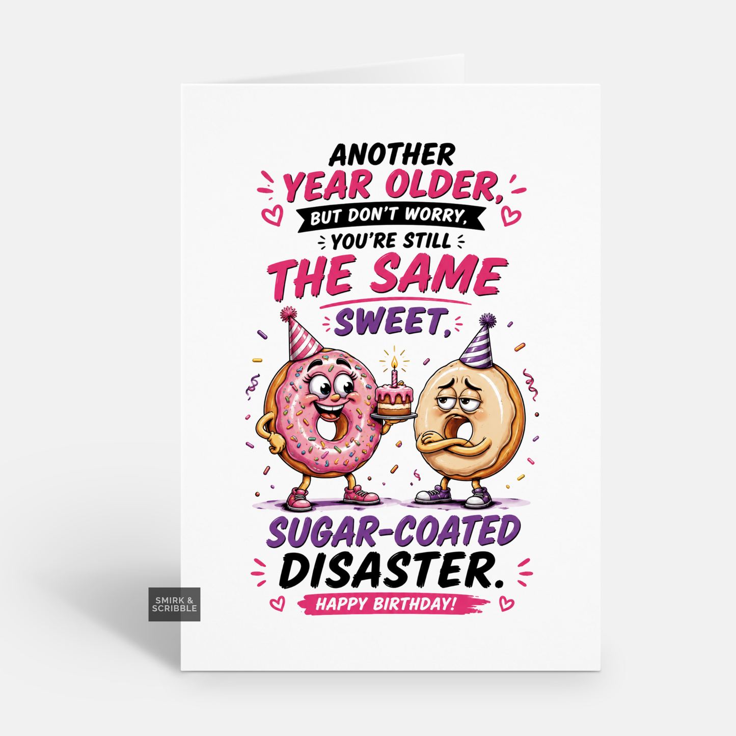 Funny Birthday Card - Doughnut Disaster