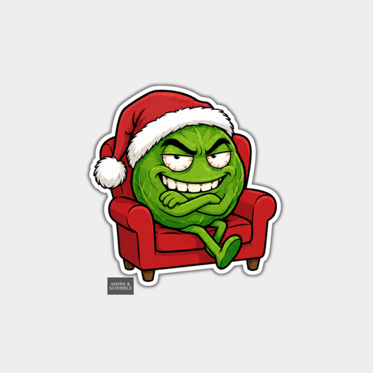 Funny Christmas Sticker - Cute Cheeky Brussels Sprout