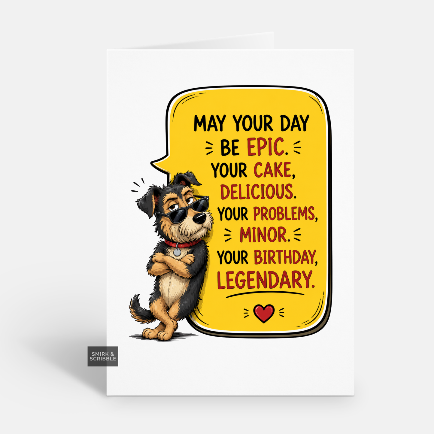 Funny Birthday Card - Epic Day Dog
