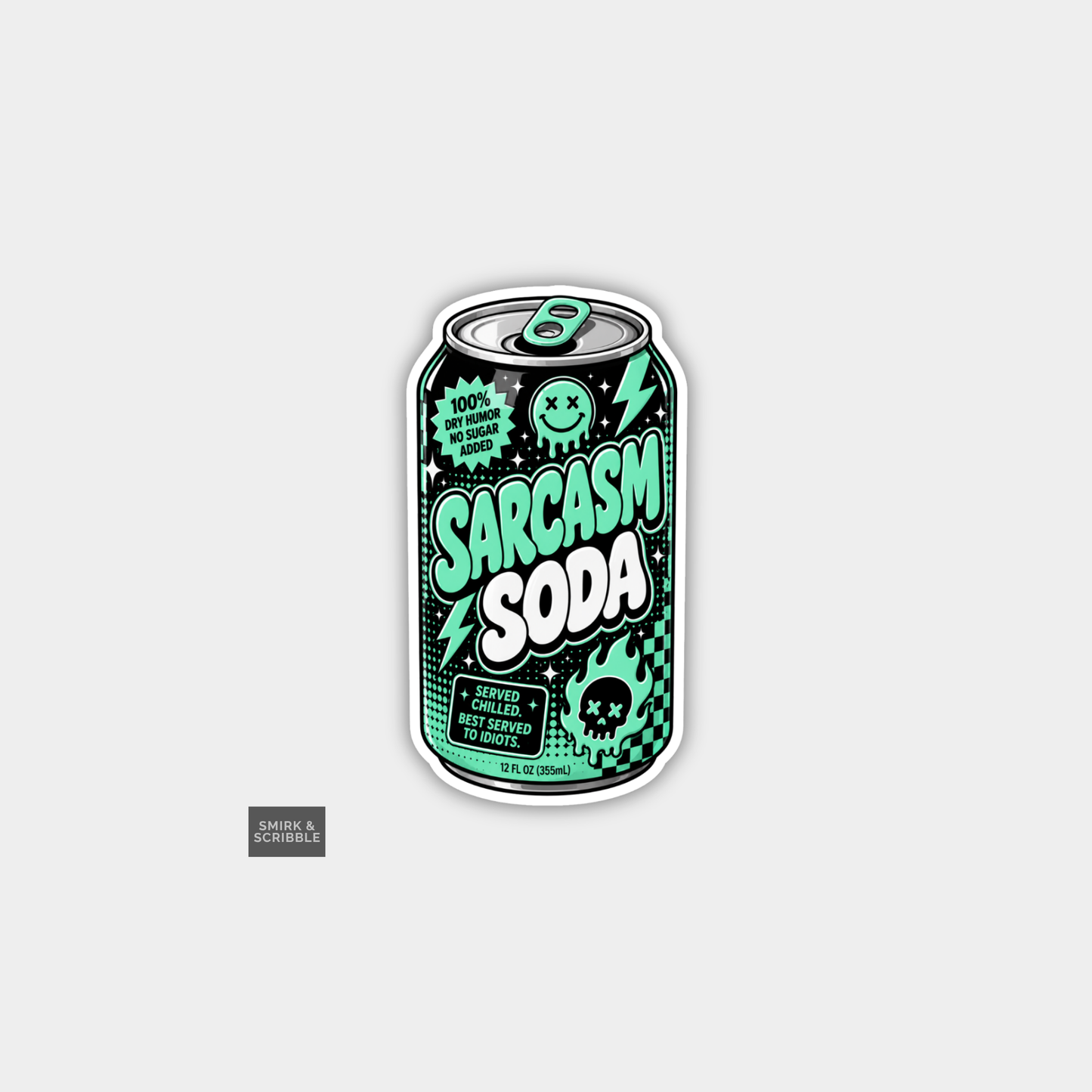Funny Snarky Soda Can Vinyl Sticker - Sarcasm