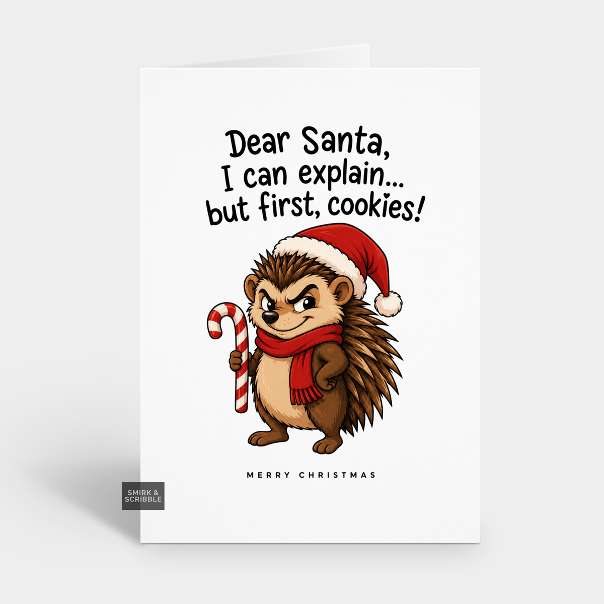 Funny Christmas Card - Cookies Hedgehog