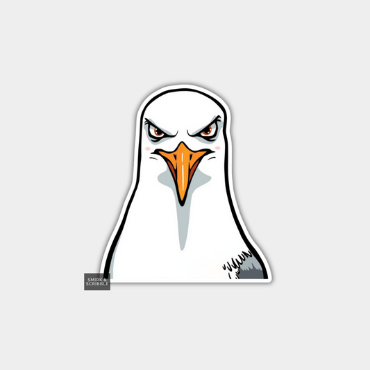 Funny Character Vinyl Sticker - Seagull