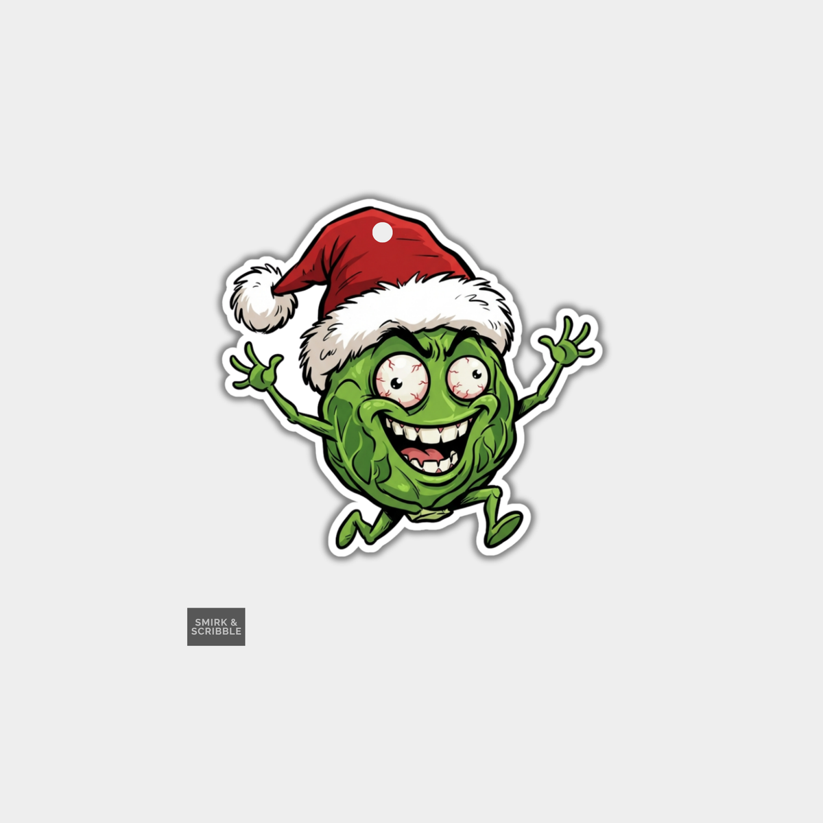 Funny Christmas Gift Tags - Happy Brussels Sprout
