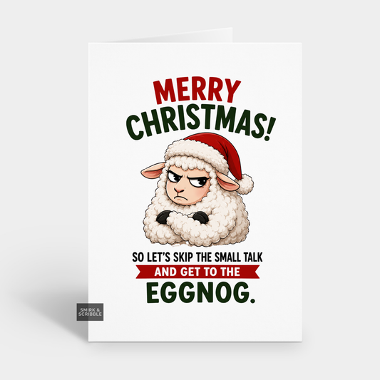 Funny Christmas Card - The Eggnog Sheep