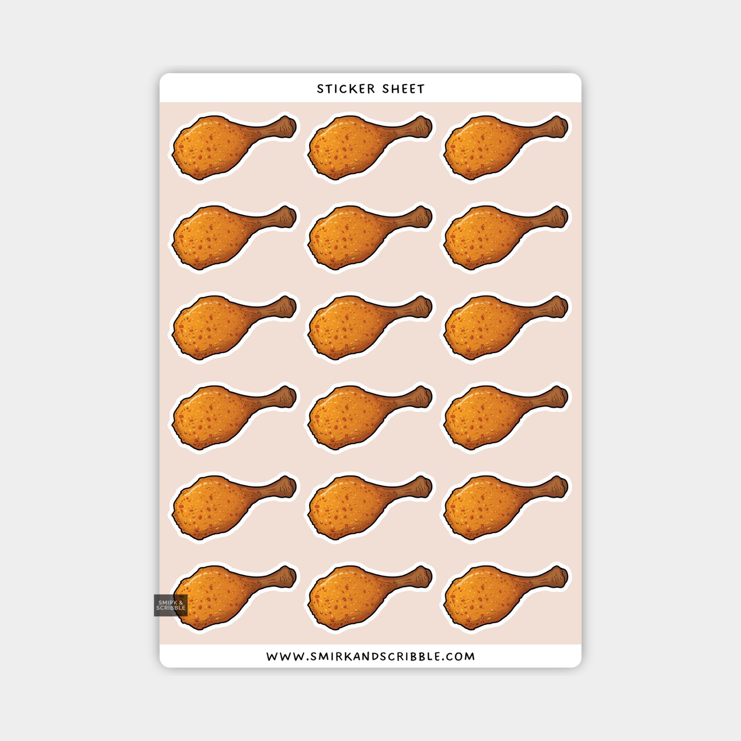 Fried Chicken Sticker Sheet