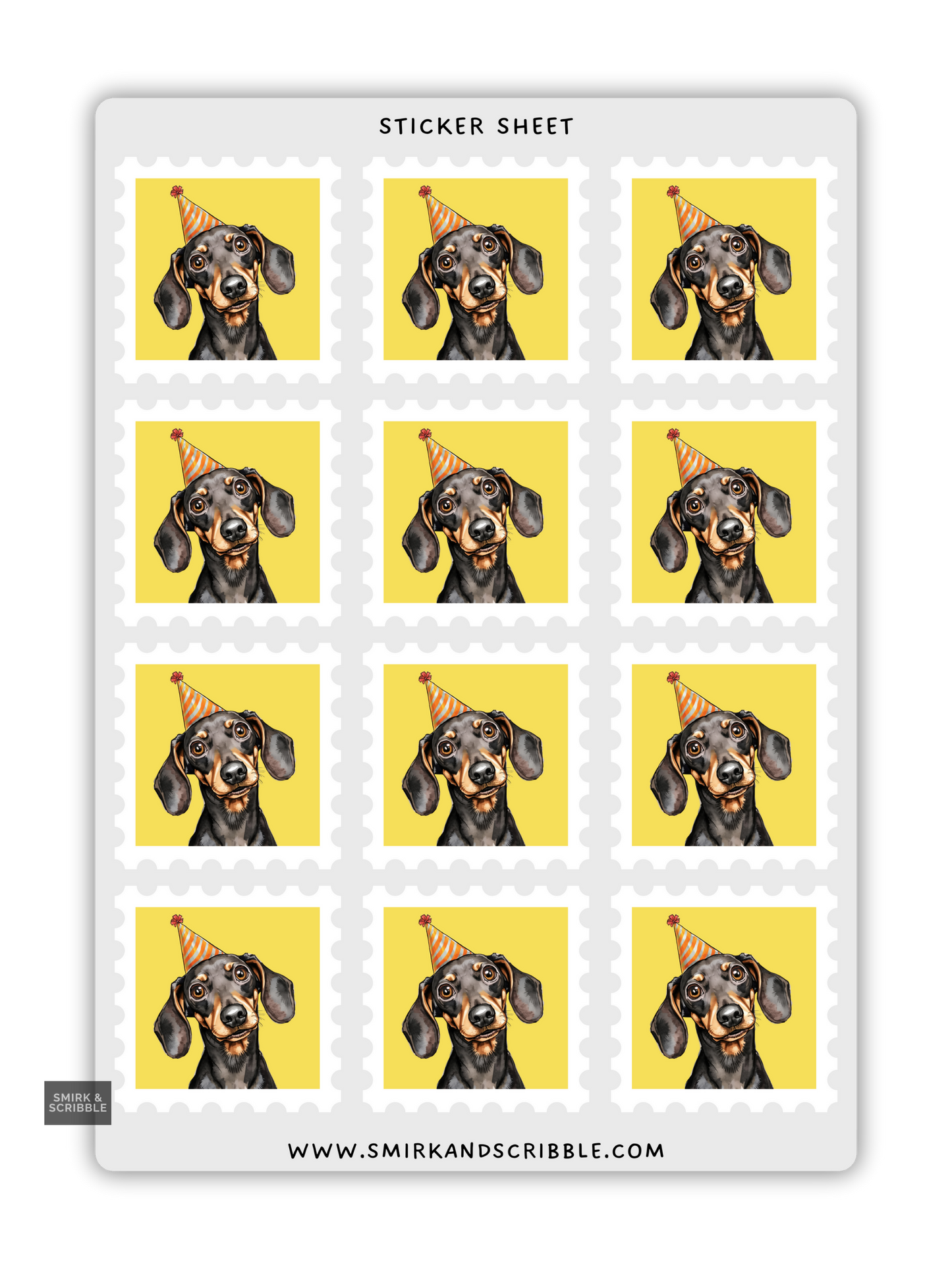 Dog Birthday Stamp Stickers