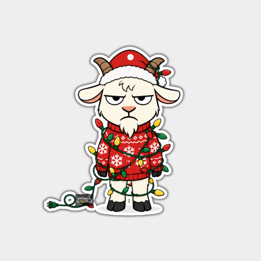 Funny Christmas Gift Tags - Cute Grumpy Goat