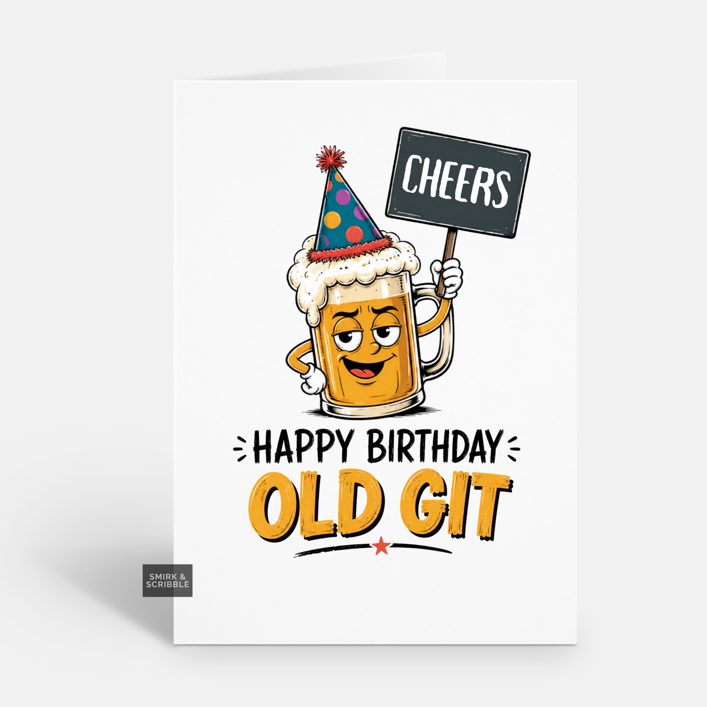 Funny Birthday Card - Old Git Beer