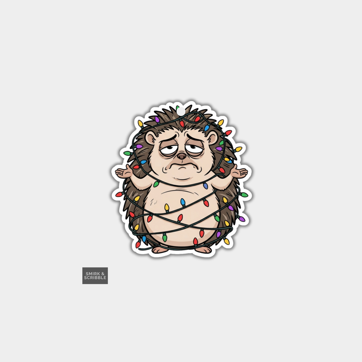 Funny Christmas Gift Tags - Sad Little Hedgehog