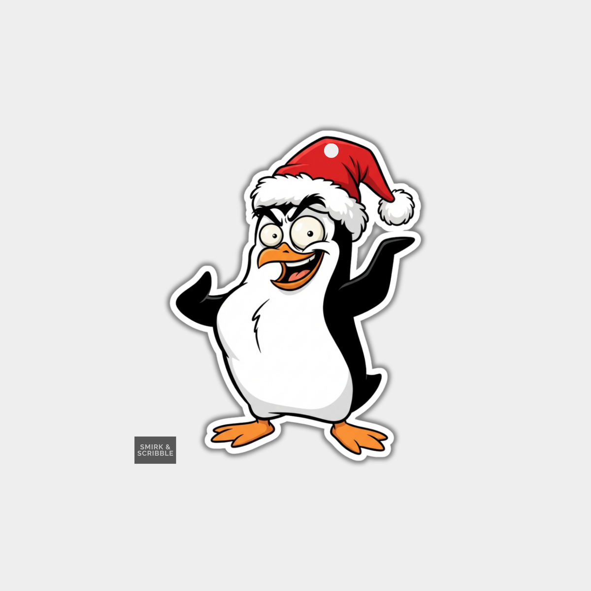 Funny Christmas Gift Tags - Cheeky Posing Penguin
