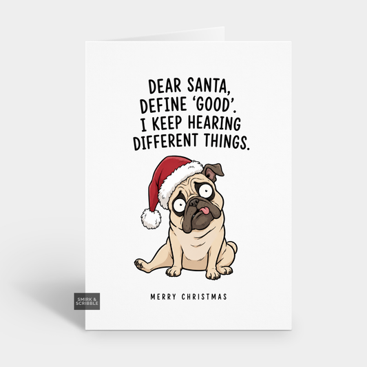 Funny Christmas Card - Define Good Dog