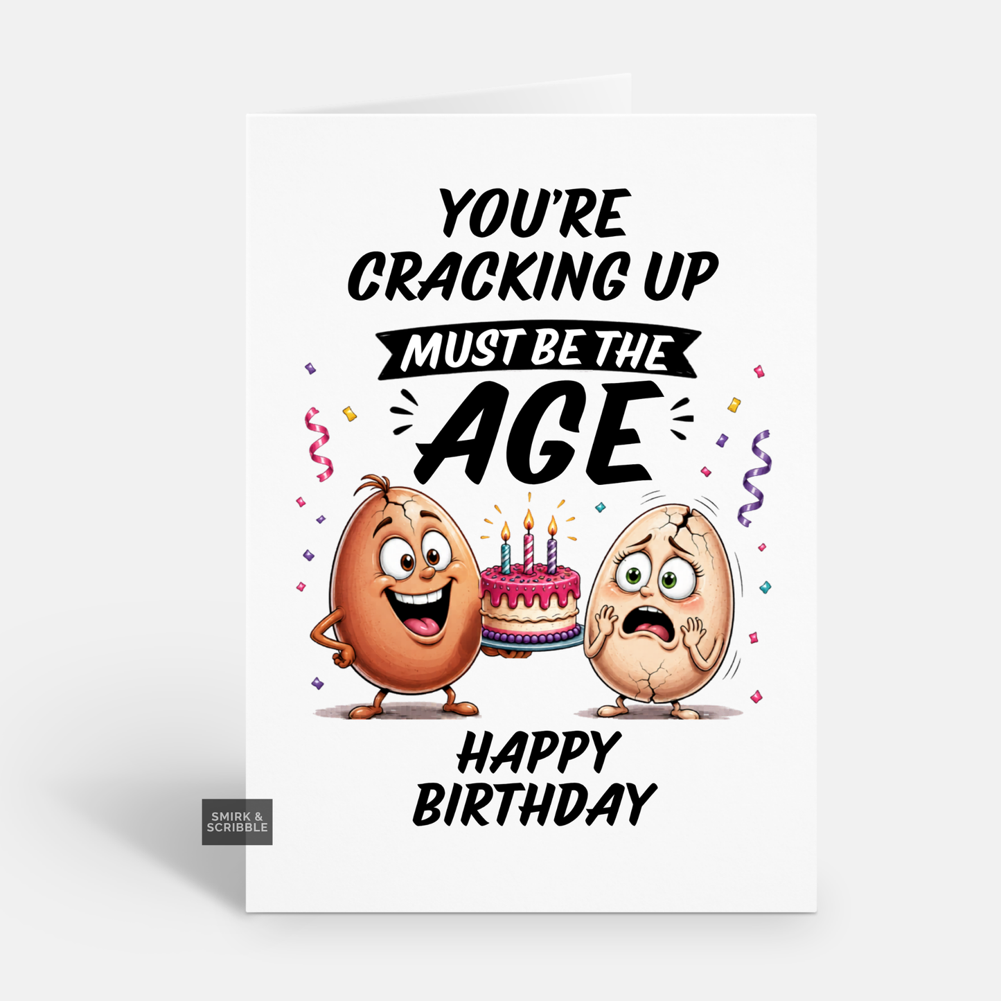 Funny Birthday Card - Cracking Up Egg