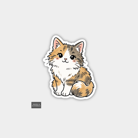 Funny Die Cut Vinyl Sticker - Cute kitten