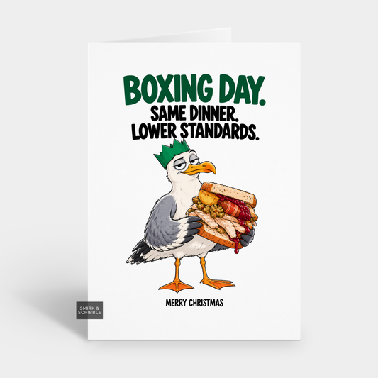 Funny Christmas Card - Boxing Day Dinner