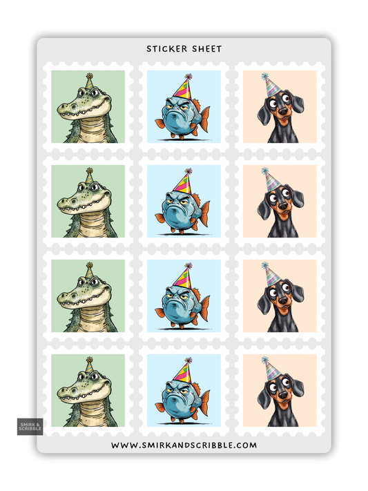 Multi Birthday Stamp Stickers