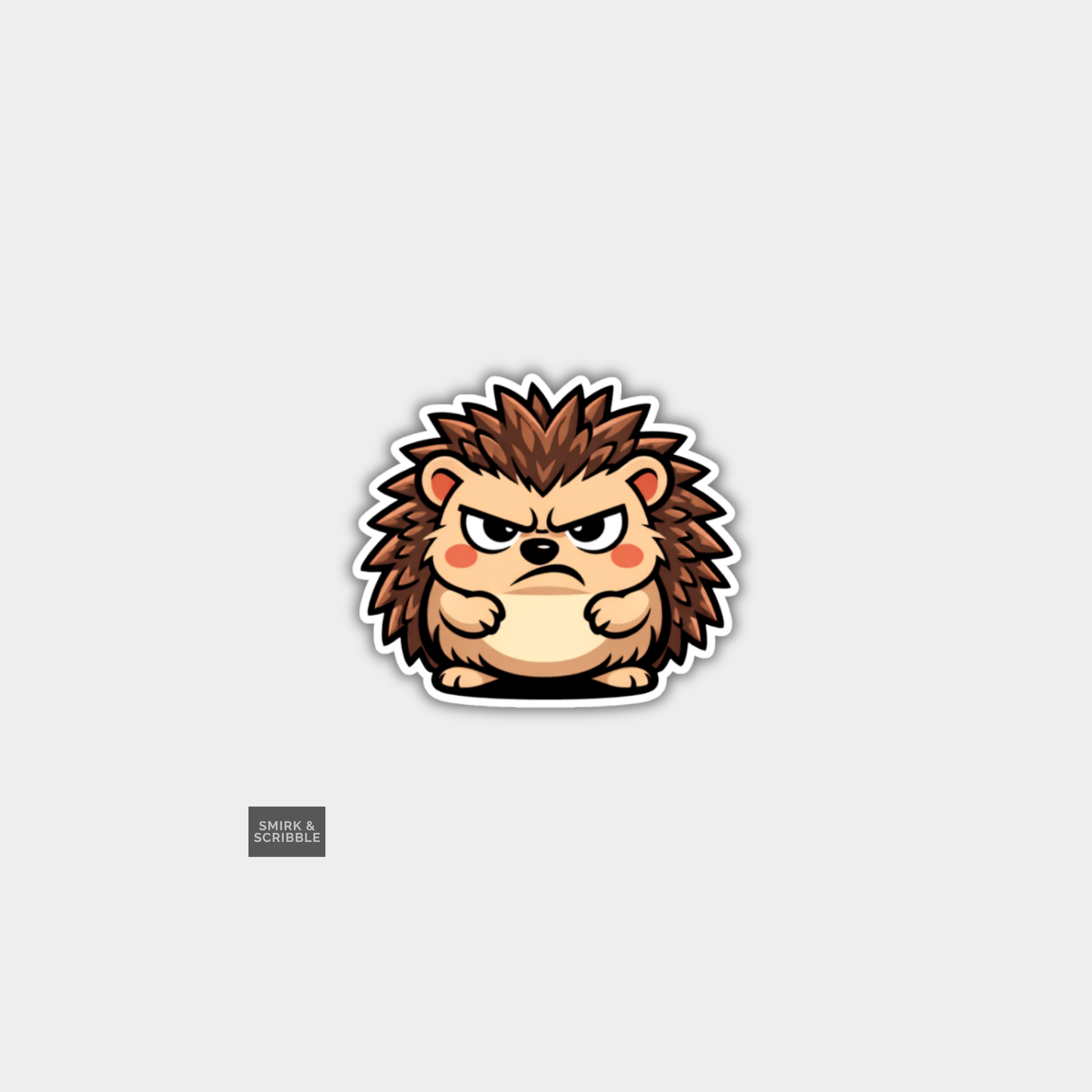 Funny Character Vinyl Sticker - Grumpy Hedgehog