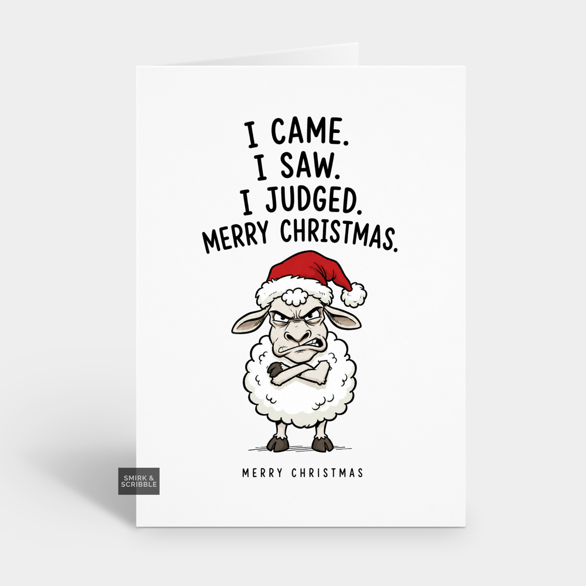Funny Christmas Card - Judgy Grumpy Sheep