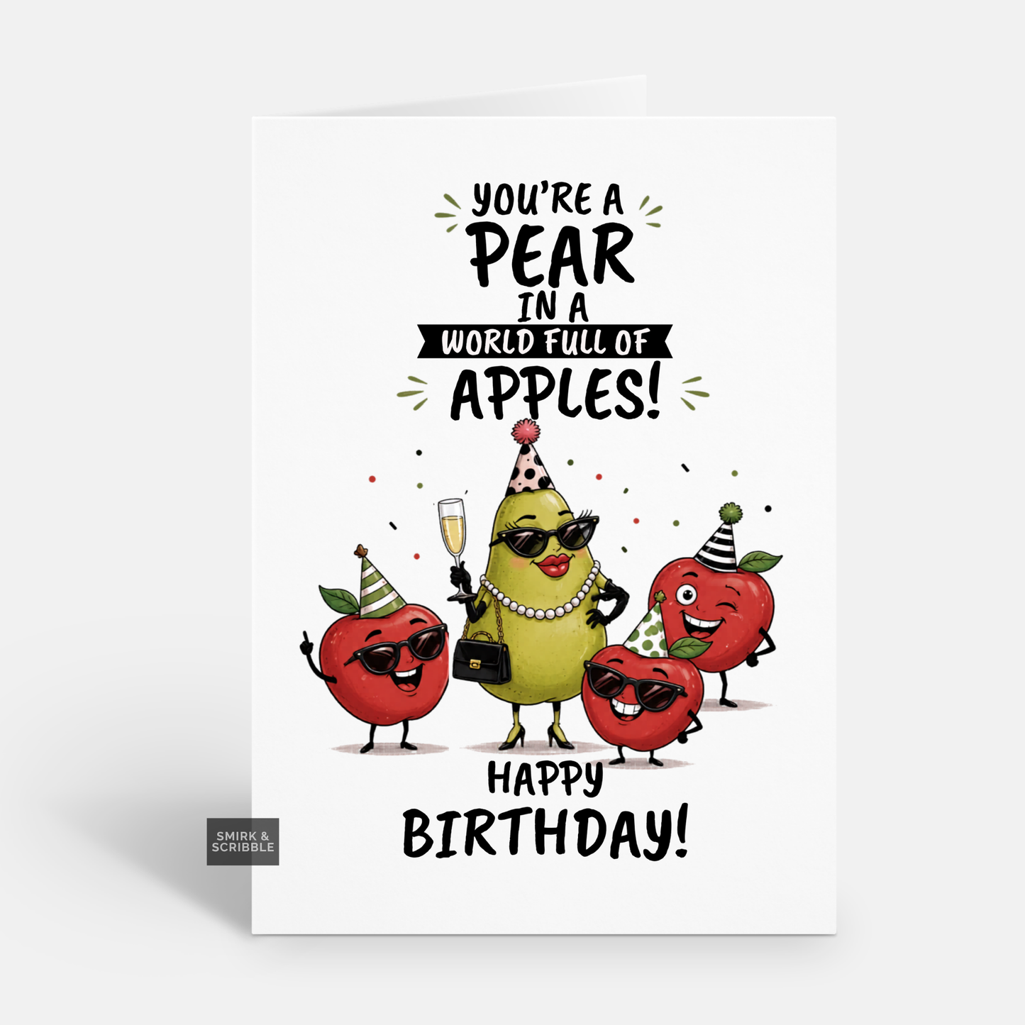 Funny Birthday Card - Glamorous Pear