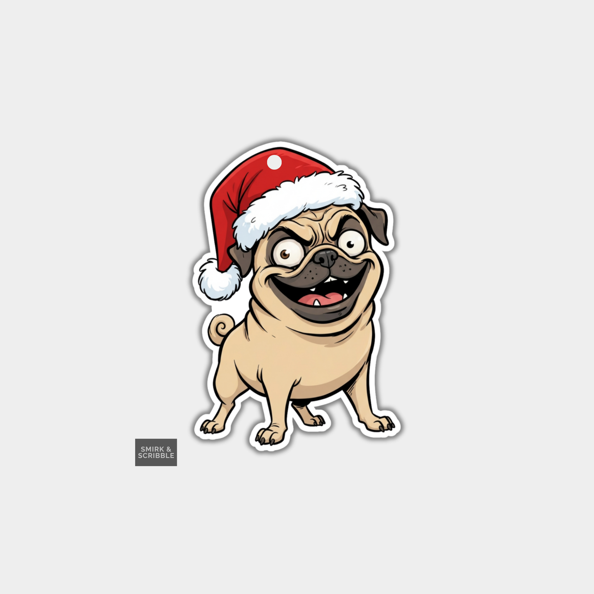 Funny Christmas Gift Tags -  Cute Cheeky Pug