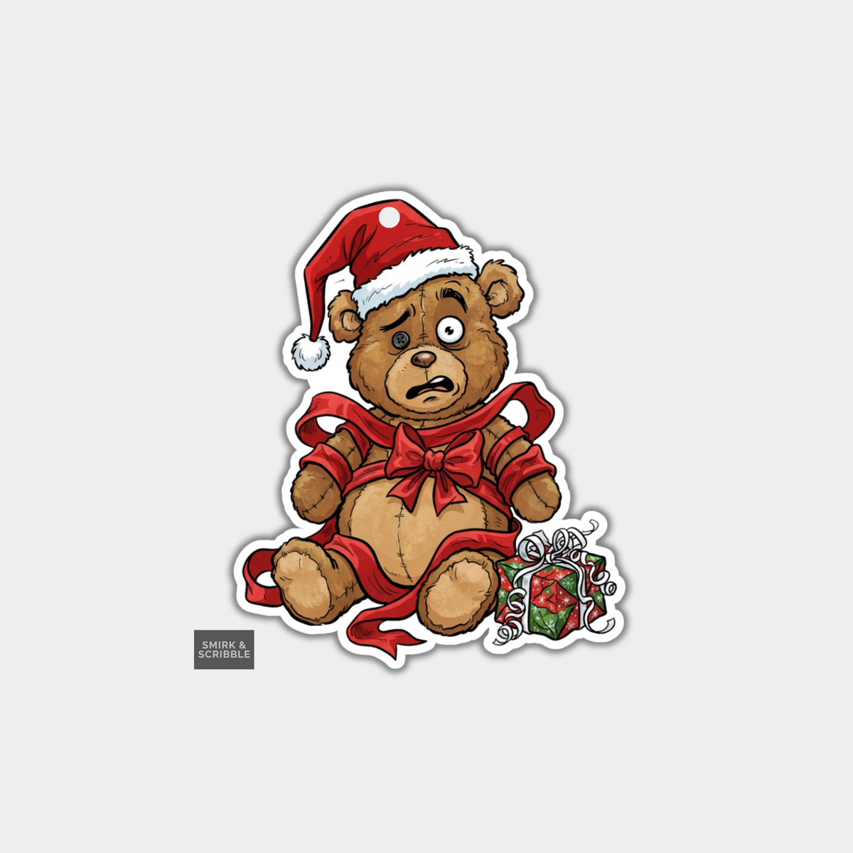 Funny Christmas Gift Tags -  Cute Upset Teddy Bear