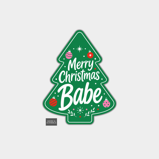 Funny Christmas Tree Gift Tags - Babe
