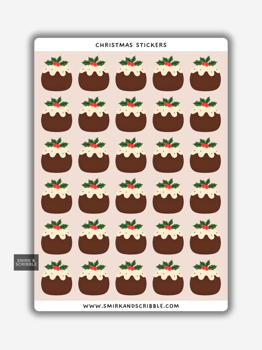 Christmas Pudding Sticker Sheet