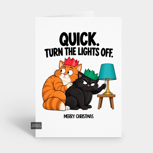 Funny Christmas Card - Antisocial Cats