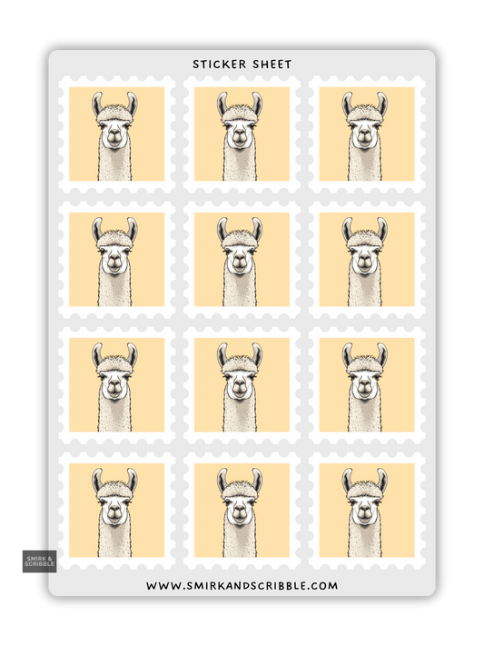 Funny Llama Stamp Stickers