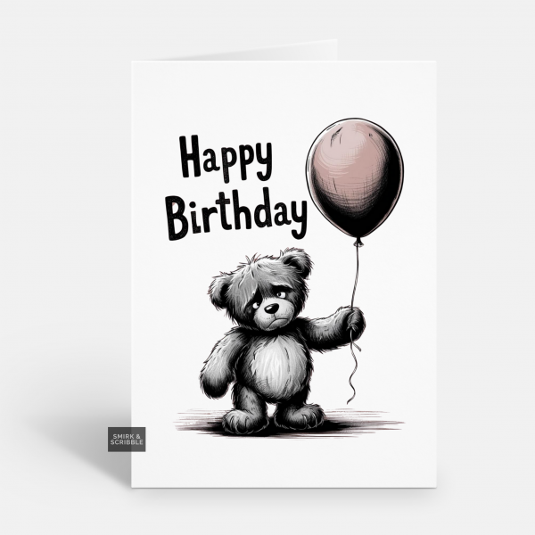 Sad Bear Birthday Card