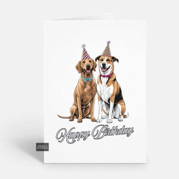 Two Dogs Birthday Card