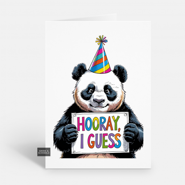 Hooray Panda Birthday Card