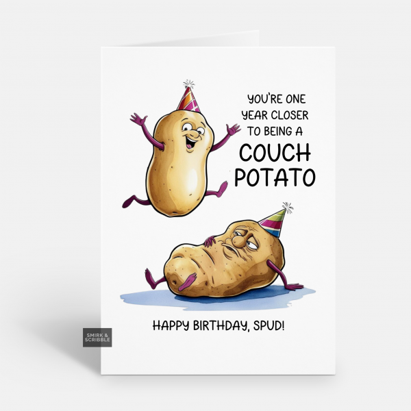Couch Potato Birthday Card