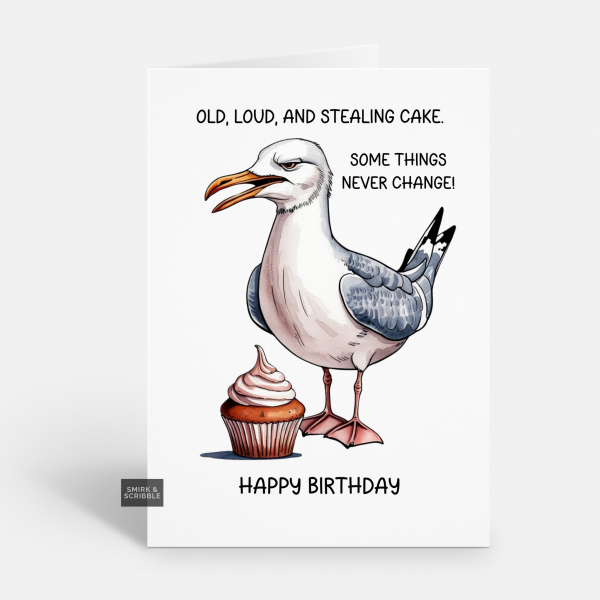 Stealing Cake Birthday Card