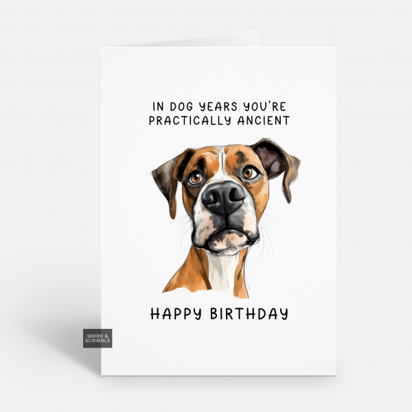 Dog Years Ancient Birthday Card