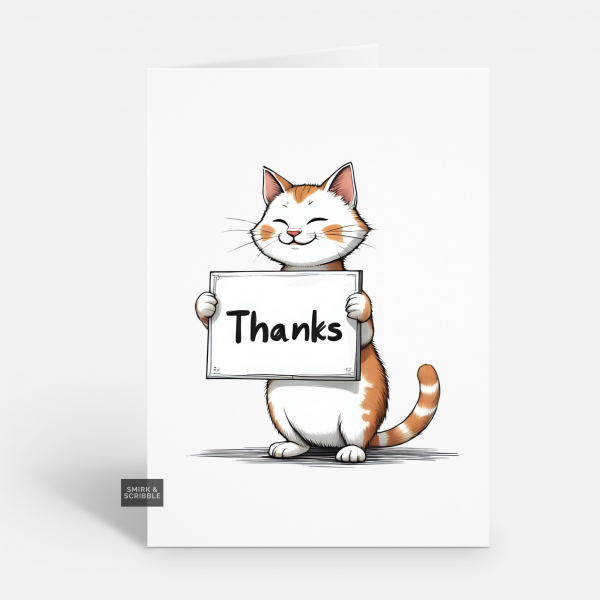 Cat Thanks Card