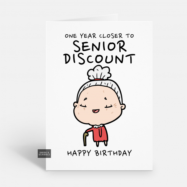 Senior Discount Birthday Card