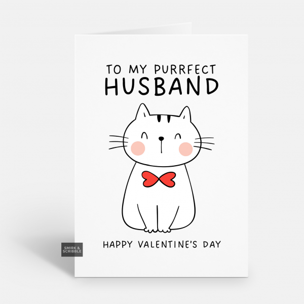 Purrfect Husband Valentine's Card