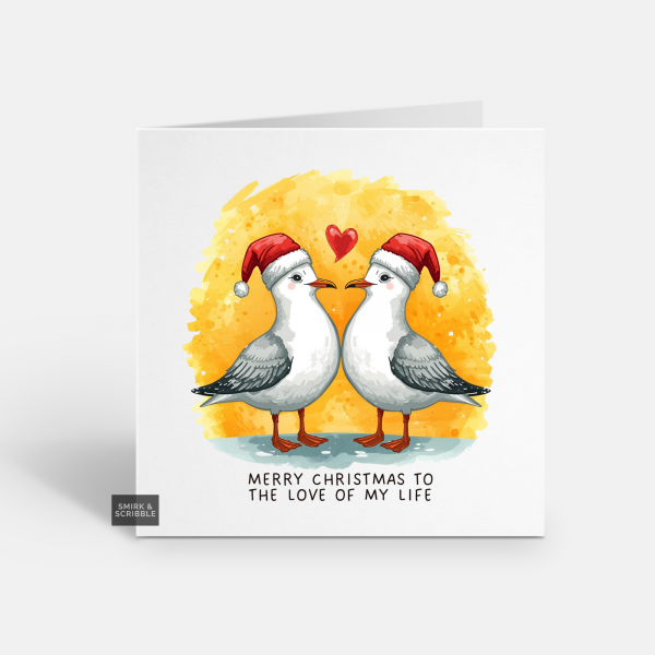Seagull Love Christmas Card