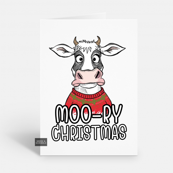 Moo-ry Christmas Card