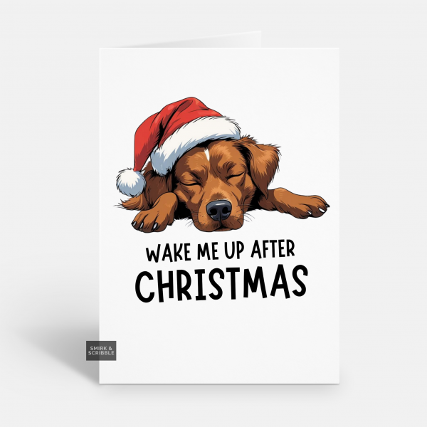 Dog Wake Me Up Christmas Card
