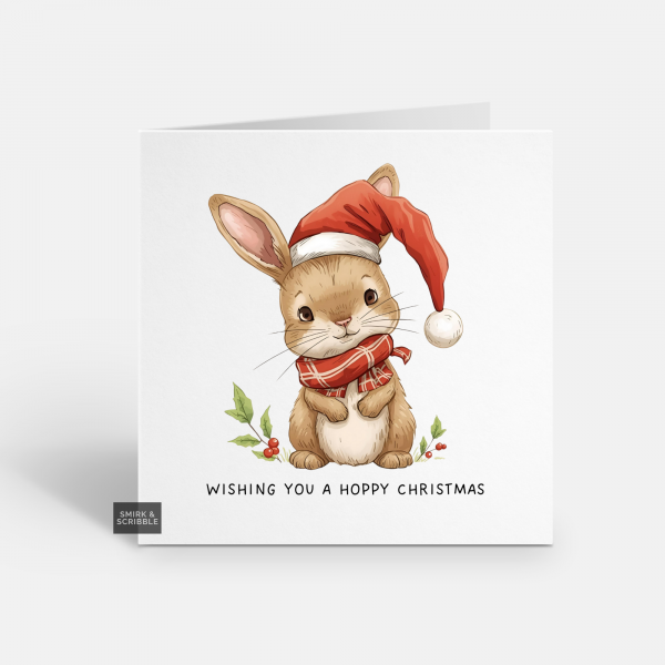 Hoppy Bunny Christmas Card