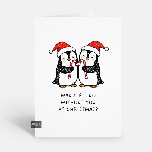 Penguin Waddle Christmas Card